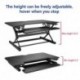 Suptek 35" Wide Platform Height Adjustable Standing Desk Riser with Removable Keyboard Tray Black 