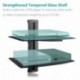 Suptek Black 2 Floating Shelf with Strengthened Tempered Glass for DVD Players/Cable Boxes/Games Consoles/TV Accessories 2 Shelf, Black CS202