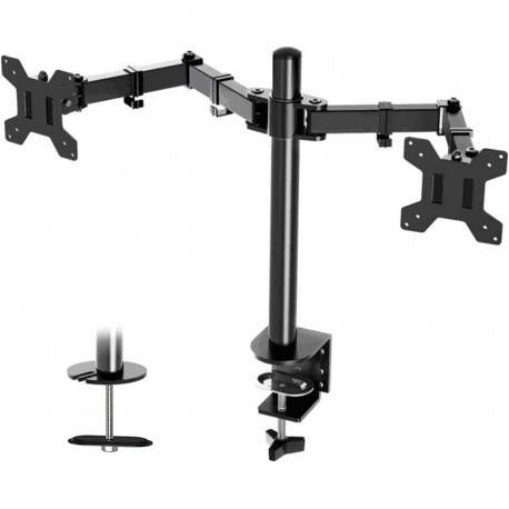 Suptek Dual LED LCD Monitor Desk Mount Heavy Duty Fully Adjustable Stand for 2 / Two Screens up to 27 inch (MD6442)