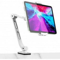 Suptek Aluminum Tablet Desk Mount Stand 360° Flexible Cell Phone Holder for iPad, iPhone, Samsung, Asus and More 4.7-11 inch Devices, Good for Bed, Kitchen, Office (YF208BW)