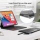 Suptek 16.9"x5.7" Clear Acrylic Tilted Computer Keyboard Stand for Easy Ergonomic Typing, Keyboard Tray Holder Silicone Anti-Slip Case for Office Desk, Home, School, A001
