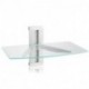  suptek Single Silver Floating Shelf with Strengthened Tempered Glass for DVD Players/Cable Boxes/Games Consoles/TV Accessories 1/one Shelf, Silver CS201S