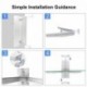 suptek Single Silver Floating Shelf with Strengthened Tempered Glass for DVD Players/Cable Boxes/Games Consoles/TV Accessories 1/one Shelf, Silver CS201S