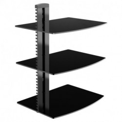 Suptek Glass TV Wall Mount with DVD Shelf and PS4 Support, 3-Tier CS303
