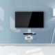 suptek Speaker Mount, Floating Glass Shelf Wall Mount Bracket for DVD Players/Cable Boxes/Games Consoles/TV Accessories, 2 Shelves, Silver CS202S
