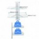 suptek Speaker Mount, Floating Glass Shelf Wall Mount Bracket for DVD Players/Cable Boxes/Games Consoles/TV Accessories, 2 Shelves, Silver CS202S