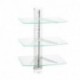 suptek DVD Floating Shelf, Glass TV Wall Mount with Shelf for DVD Player / PS4 / Cable Boxes/Game Consoles/Sky Box/TV Accessories, Media Shelf, Flat Black Wall Mount Bracket, AV Shelf, 3 Tiers CS303S