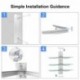 suptek DVD Floating Shelf, Glass TV Wall Mount with Shelf for DVD Player / PS4 / Cable Boxes/Game Consoles/Sky Box/TV Accessories, Media Shelf, Flat Black Wall Mount Bracket, AV Shelf, 3 Tiers CS303S