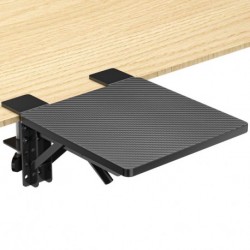 suptek Ergonomics Desk Extender Tray, 9.5"x9.1" Clamp on Table Mount Arm Wrist Rest Shelf, 90° Foldable Computer Arm Rest for Desk, Carbon Fiber, DSF3
