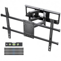 Suptek Full Motion TV Wall Mount for 32 to 84 Inch TV, Swivel and Tilt with Articulating Dual Arms, Max VESA 600X400mm, Holds up to 132lbs, Fits Max 16" Wood Studs, MA01A