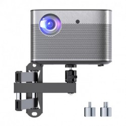 suptek Universal Foldable Projector Wall Mount - Adjustable Bracket for Projectors, Compatible with 1/4", M4 & M6 Screws, Heavy-Duty & Space-Saving Design, Black, MA1330YT