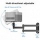 suptek Universal Foldable Projector Wall Mount - Adjustable Bracket for Projectors, Compatible with 1/4", M4 & M6 Screws, Heavy-Duty & Space-Saving Design, Black, MA1330YT