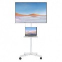 suptek White Mobile TV Cart for 21-60 Inch LCD LED Flat/Curved Panel Screen TVs Max VESA 400x400 with Laptop Shelf Holds up to 77lbs, White, ML55BW