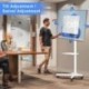 suptek White Mobile TV Cart for 21-60 Inch LCD LED Flat/Curved Panel Screen TVs Max VESA 400x400 with Laptop Shelf Holds up to 77lbs, White, ML55BW