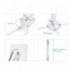 suptek White Projector Ceiling Mount Bracket Fits Flat or Sloped Ceiling Height Adjustable with Extendable Length 30.7-49.21inch,for LCD/DLP Projectors,White (PR05LW)