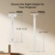suptek White Projector Ceiling Mount Bracket Fits Flat or Sloped Ceiling Height Adjustable with Extendable Length 30.7-49.21inch,for LCD/DLP Projectors,White (PR05LW)
