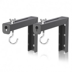 Suptek Universal Projector Screen Wall Mount L-Brackets Wall Hanging Mount 6 inch Adjustable Extension Mounting Hooks for Projection Screen up to 66 lbs, 30 kg Capacity Each, PRL001B, Black (1 Pair)