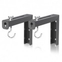 Suptek Universal Projector Screen Wall Mount L-Brackets Wall Hanging Mount 6 inch Adjustable Extension Mounting Hooks for Projection Screen up to 66 lbs, 30 kg Capacity Each, PRL001B, Black (1 Pair)