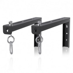 suptek Universal Projector Screen Wall Mount L-Brackets Wall Hanging Mount 12 inch Adjustable Extension Mounting Hooks for Projection Screen up to 80 lbs, PRL002B, Black (1 Pair)