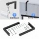suptek Universal Projector Screen Wall Mount L-Brackets Wall Hanging Mount 12 inch Adjustable Extension Mounting Hooks for Projection Screen up to 80 lbs, PRL002B, Black (1 Pair)