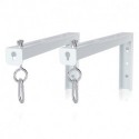 suptek Universal Projector Screen Wall Mount L-Brackets Wall Hanging Mount 12 inch Adjustable Extension Mounting Hooks for Projection Screen up to 80 lbs, PRL002W, White (1 Pair)