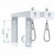 suptek Universal Projector Screen Wall Mount L-Brackets Wall Hanging Mount 12 inch Adjustable Extension Mounting Hooks for Projection Screen up to 80 lbs, PRL002W, White (1 Pair)
