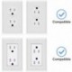 Suptek Wall Outlet Shelf 2 Pack,Home Wall Shelf Organizer for Outlets,Perfect for Bathroom, Kitchen, Bedrooms,Hold Cell Phone,Speaker up to 20lbs,With Cable Management and Detachable Hooks,White(S3W2)