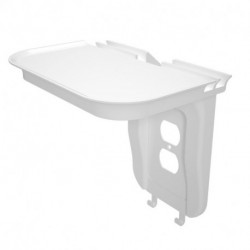 suptek Large Wall Outlet Shelf,Home Wall Shelf Organizer for Outlets,Perfect for Bathroom Kitchen,Bedrooms,Ideal for Cell Phone Speaker up to 20lbs,with Cable Management and Detachable Hooks (S3XLW)
