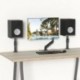 suptek Clamp-on Speaker Stand Desk Mount Set, Height Adjustment, Tilt, Swivel, 9.6 x 8.8 inch Trays, Universal Audio Holders for Computer and Bookshelf Speakers, Elevated Sound, 2 Pack, Black, SDM001B