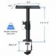 suptek Clamp-on Speaker Stand Desk Mount Set, Height Adjustment, Tilt, Swivel, 9.6 x 8.8 inch Trays, Universal Audio Holders for Computer and Bookshelf Speakers, Elevated Sound, 2 Pack, Black, SDM001B