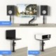 suptek Clamp-on Speaker Stand Desk Mount Set, Height Adjustment, Tilt, Swivel, 9.6 x 8.8 inch Trays, Universal Audio Holders for Computer and Bookshelf Speakers, Elevated Sound, 2 Pack, Black, SDM001B