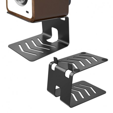 suptek 1 Pair of Desktop Speaker Stands with Vibration Absorption Pads, Metal Speaker Stands Pair Support Up to 33lbs Each, Desk Audio Stand for Bookshelf (5.9 x 5.5 x 5.2 inch), SDM002