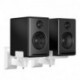 suptek Dual Side Clamping Bookshelf Speaker Wall Mounting Bracket for Large Surrounding Sound Speakers, Hold Up to 55 lbs, White (SPM201W)