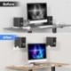 suptek Dual Side Clamping Bookshelf Speaker Wall Mounting Bracket for Large Surrounding Sound Speakers, Hold Up to 55 lbs, White (SPM201W)