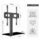 Suptek Universal Table Top TV Stand, Pedestal TV Stand for 17-55 inch Screens, Height Adjustable TV Base Stand with Tempered Glass Base and Wire Management, Holds up to 40kg, VESA 75/400mm, TS001-02
