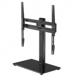 suptek Universal Swivel Table Top TV Stand for 26-55 inch LED OLED Flat Curved Screens, Height Adjustable TV Mount Stand with Glass Base Hold up to 99lbs, Max VESA 400x400mm,TS202
