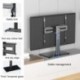suptek Universal Swivel Table Top TV Stand for 26-55 inch LED OLED Flat Curved Screens, Height Adjustable TV Mount Stand with Glass Base Hold up to 99lbs, Max VESA 400x400mm,TS202