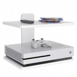suptek Floating TV Shelf, Wooden Wall Mounted Shelves for DVD Players, Cable Boxes, Routers, Game Consoles-Holds Up to 15.4lbs, Includes 2 Shelves, Ideal for Living Room Decor (CS502W)