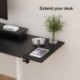 Suptek Clamp-on 9.5 x 23.6 inch Desk Extender, Wrist Support, Foldable Keyboard Tray Platform, Suitable for Office Desks, Carbon Fiber, DSF3L