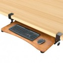 suptek Keyboard Tray Under Desk Pull Out with C Clamp Mount, Computer Keyboard & Mouse Tray, 25.6 (30 Including Clamps) x 11.8 inch Slide-Out Platform Computer Drawer for Typing, Dark Wood, DSF1SM