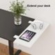 Suptek Clamp-on 9.5 x 23.6 inch Desk Extender, Wrist Support, Foldable Keyboard Tray Platform, Suitable for Office Desks, White, DSF3LW