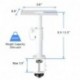 suptek Clamp-on Speaker Stand Desk Mount Set, Height Adjustment, Tilt, Swivel, 9.6 x 8.8 inch Trays, Universal Audio Holders for Computer and Bookshelf Speakers, Elevated Sound, 2 Pack, White, SDM001W