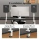 suptek Clamp-on Speaker Stand Desk Mount Set, Height Adjustment, Tilt, Swivel, 9.6 x 8.8 inch Trays, Universal Audio Holders for Computer and Bookshelf Speakers, Elevated Sound, 2 Pack, White, SDM001W