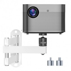 suptek Universal Foldable Projector Wall Mount - Adjustable Bracket for Projectors, Compatible with 1/4", M4 & M6 Screws, Heavy-Duty & Space-Saving Design, White, MA1330YTW