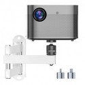 suptek Universal Foldable Projector Wall Mount - Adjustable Bracket for Projectors, Compatible with 1/4", M4 & M6 Screws, Heavy-Duty & Space-Saving Design, White, MA1330YTW