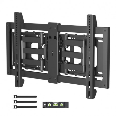 Suptek Ultra Slim Full Motion TV Wall Mount for 37-82 inch TVs, 1.3" Thin Low Profile Bracket, Dual Swivel Articulating Tilt, 6 Arms, Max VESA 600x400mm, Supports Up to 132lbs, Fits 24” Studs, MAUS01B