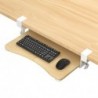suptek Small Keyboard Tray Under Desk Pull Out with C Clamp Mount for Computer Keyboard, 20 (24.2 Including Clamps) x 11.8 inch Slide-Out Platform Computer Drawer for Typing, Light Wood, DSF1SQM