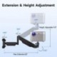 suptek Gas Spring Projector Wall Mount - Height Adjustable Swivel and Tilt, Holds 11lbs, 1/4" Thread Compatible for Portable Projectors, WM18YTL