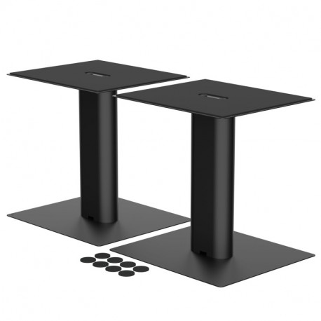  Suptek 9.4 x 8.2 Desktop Speaker Stands – Pair for Bookshelf & Desktop Speakers – 10" Height – Sturdy Base for Studio Monitors, PC, Gaming & Home Audio, Black, SDM003LB
