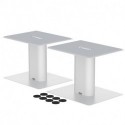 Suptek 7.9 x 6.5" Desktop Speaker Stands – Pair for Bookshelf & Desktop Speakers – 6.1" Height – Sturdy Base for Studio Monitors, PC, Gaming & Home Audio, White, SDM003MW